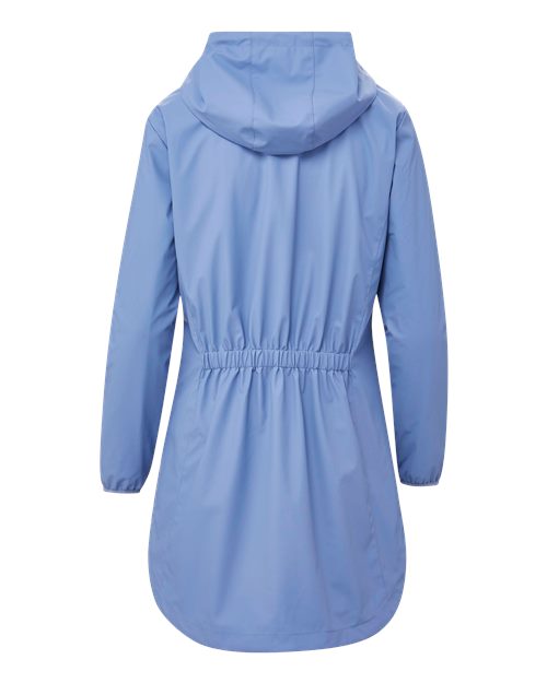 Women's Vintage Hooded Rain Jacket - Blue Iris
