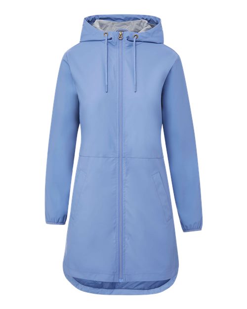 Women's Vintage Hooded Rain Jacket - Blue Iris