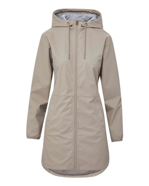 Women's Vintage Hooded Rain Jacket - Khaki