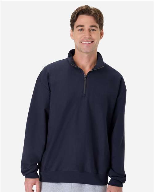 Men's Beefy® Sweats Premium Heavyweight Quarter-Zip Sweatshirt - Athletic Navy