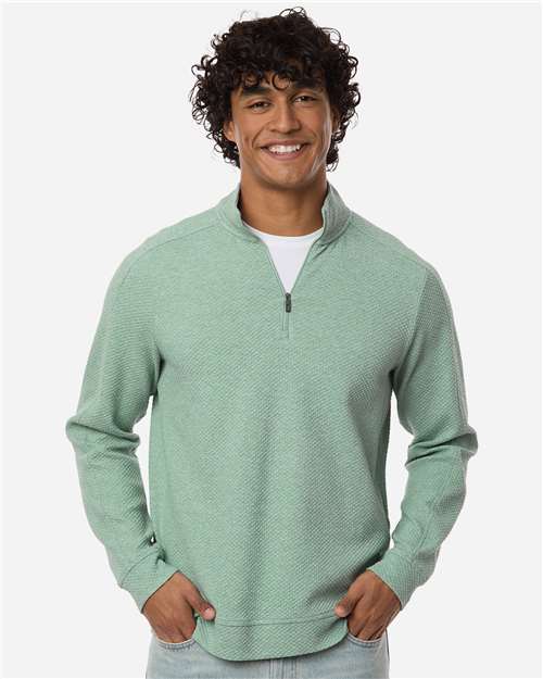 Men's Spirit Textured Quarter-Zip Pullover - Sage Green Heather