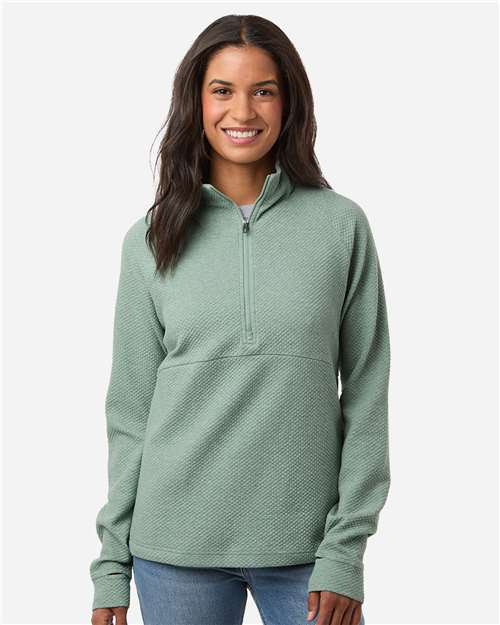 Women's Spirit Textured Quarter-Zip Pullover - Sage Green Heather