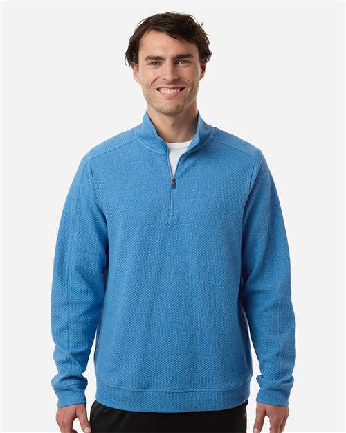 Men's Spirit Textured Quarter-Zip Pullover - Light Nautical Blue Heather