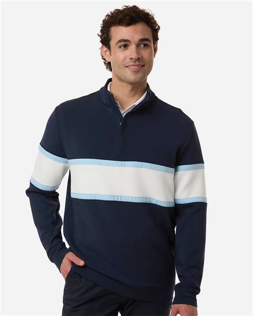 Men's Owen Quarter-Zip Colorblock Pullover - Navy/ White