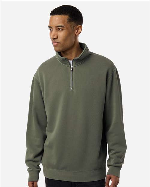 Unisex Pigment-Dyed Quarter-Zip Pullover - Pigment Army