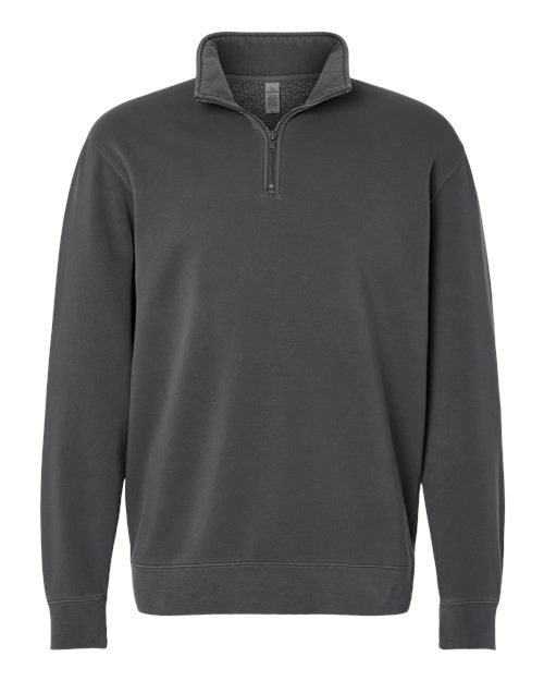 Unisex Pigment-Dyed Quarter-Zip Pullover - Pigment Black