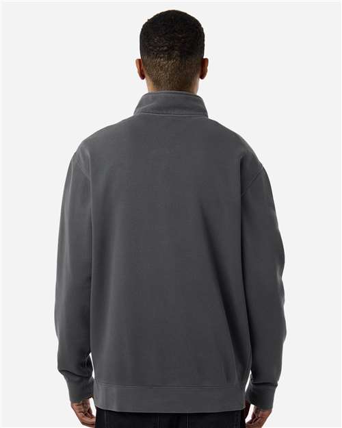 Unisex Pigment-Dyed Quarter-Zip Pullover - Pigment Black