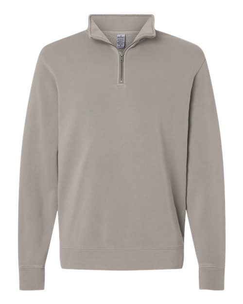 Unisex Pigment-Dyed Quarter-Zip Pullover - Pigment Cement