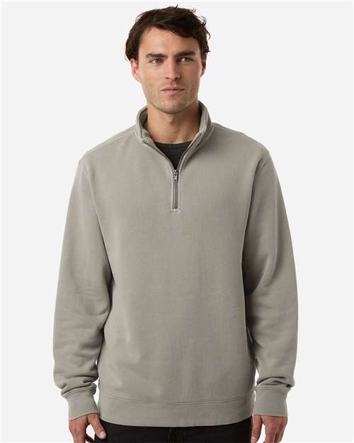 Unisex Pigment-Dyed Quarter-Zip Pullover - Pigment Cement