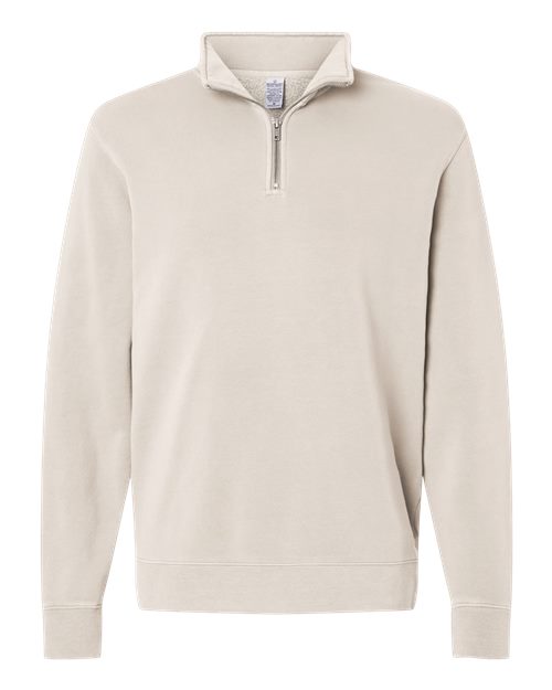 Unisex Pigment-Dyed Quarter-Zip Pullover - Pigment Ivory