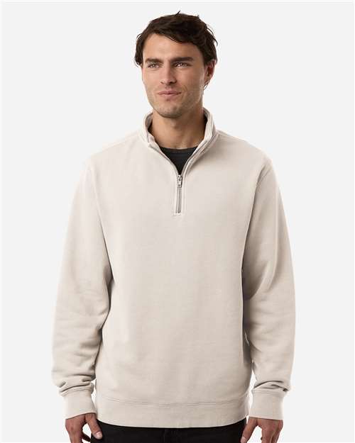 Unisex Pigment-Dyed Quarter-Zip Pullover - Pigment Ivory