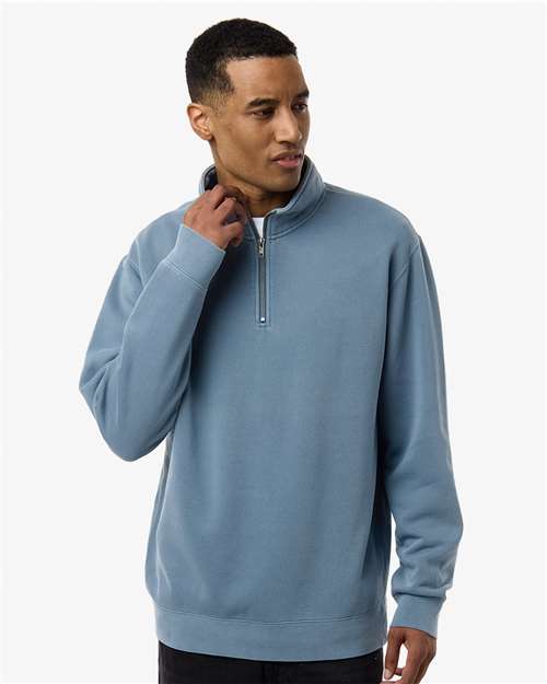 Unisex Pigment-Dyed Quarter-Zip Pullover - Pigment Slate Blue
