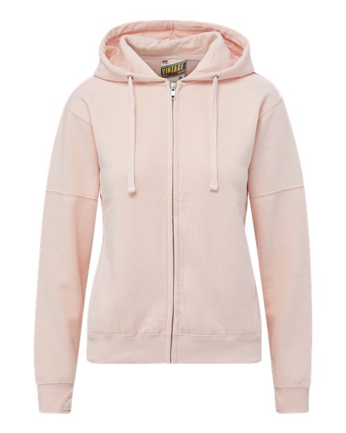 Women's Vintage Fleece Hooded Full-Zip Sweatshirt - Cameo Pink