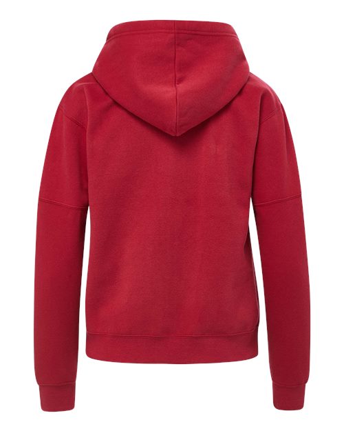 Women's Vintage Fleece Hooded Full-Zip Sweatshirt - Crimson