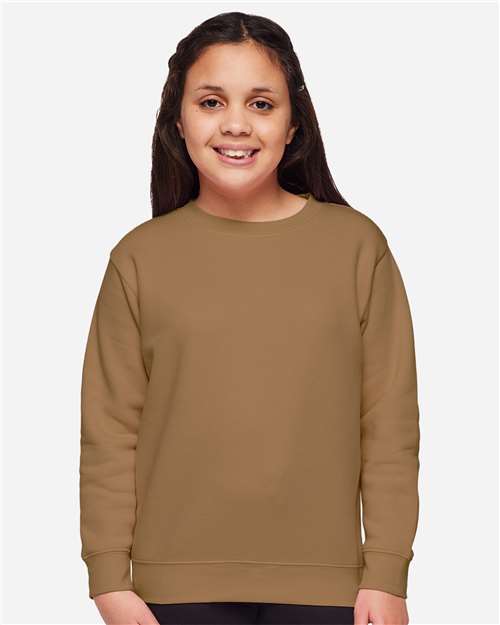 Youth Elevated Fleece Crewneck Sweatshirt - Coyote Brown