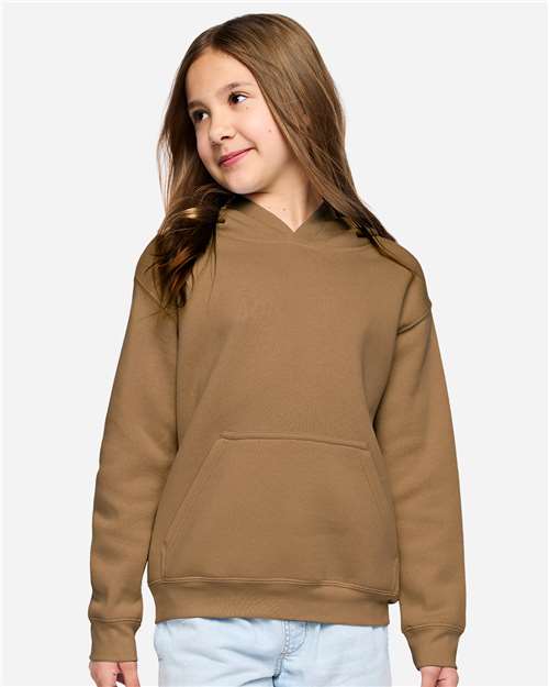 Youth Fleece Hoodie Sweatshirt - Coyote Brown
