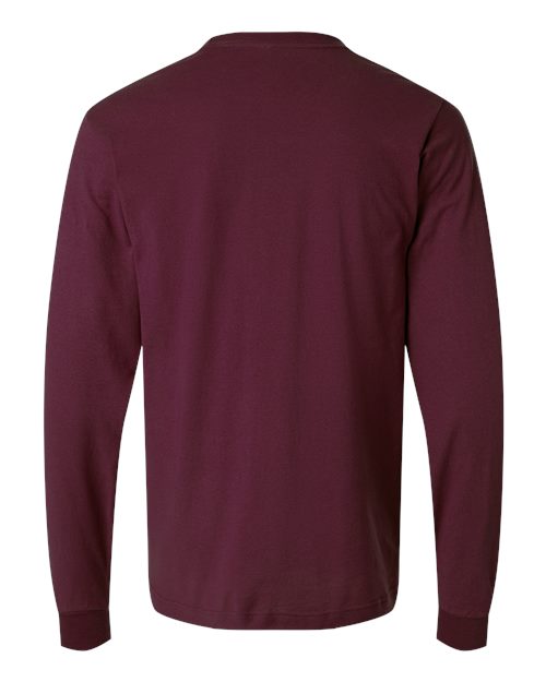 Unisex Fine Jersey Long Sleeve T-Shirt - Burgundy