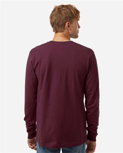 Unisex Fine Jersey Long Sleeve T-Shirt - Burgundy