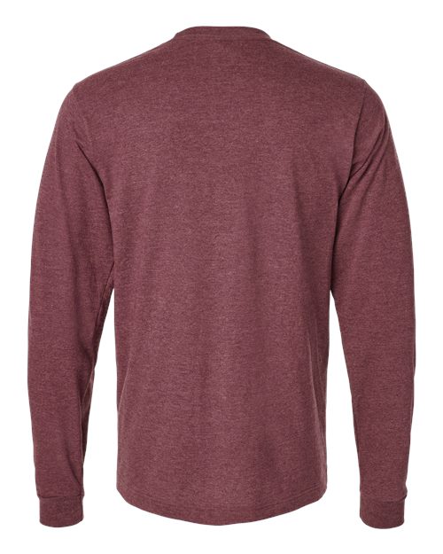 Unisex Fine Jersey Long Sleeve T-Shirt - Heather Burgundy