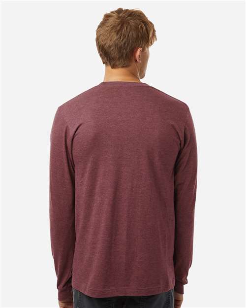 Unisex Fine Jersey Long Sleeve T-Shirt - Heather Burgundy