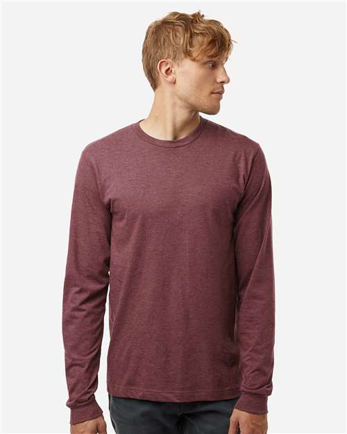 Unisex Fine Jersey Long Sleeve T-Shirt - Heather Burgundy