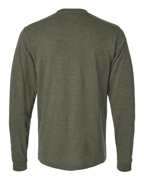 Unisex Fine Jersey Long Sleeve T-Shirt - Heather Military Green