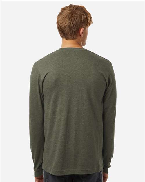 Unisex Fine Jersey Long Sleeve T-Shirt - Heather Military Green