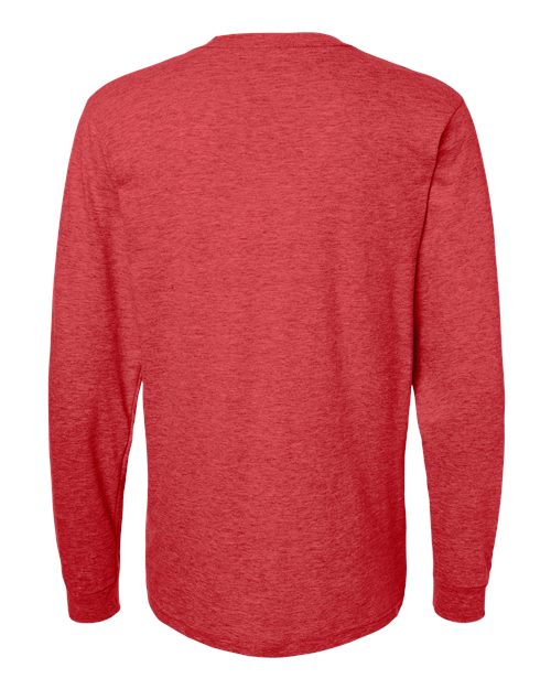 Unisex Fine Jersey Long Sleeve T-Shirt - Heather Red