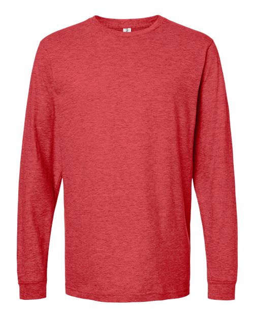 Unisex Fine Jersey Long Sleeve T-Shirt - Heather Red