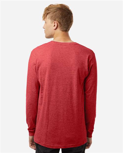 Unisex Fine Jersey Long Sleeve T-Shirt - Heather Red