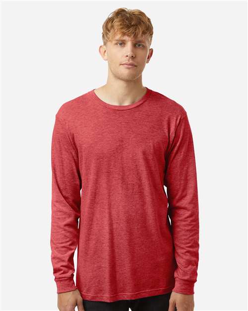 Unisex Fine Jersey Long Sleeve T-Shirt - Heather Red