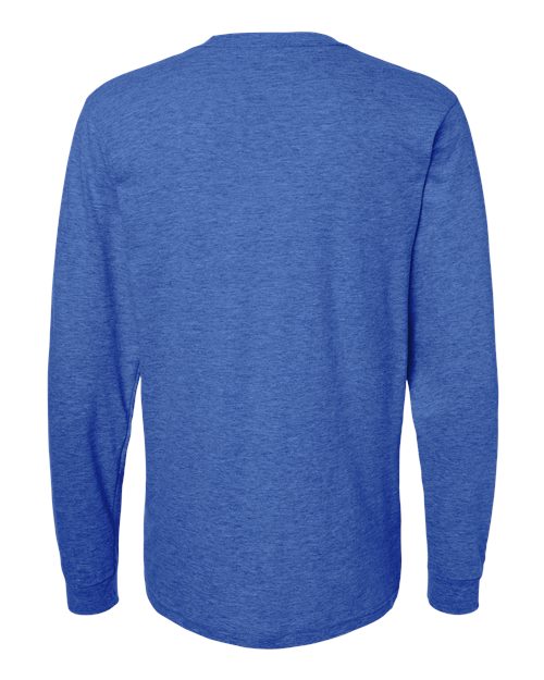 Unisex Fine Jersey Long Sleeve T-Shirt - Heather Royal