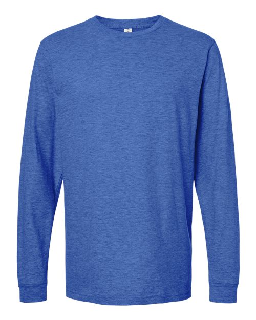 Unisex Fine Jersey Long Sleeve T-Shirt - Heather Royal