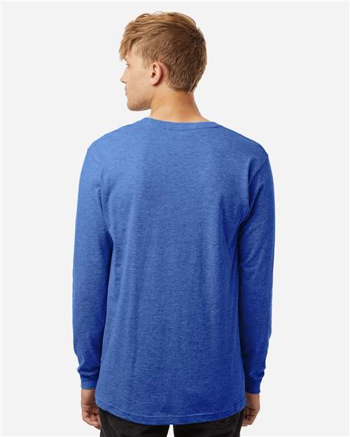 Unisex Fine Jersey Long Sleeve T-Shirt - Heather Royal