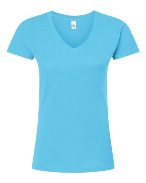Women's Fine Jersey V-Neck T-Shirt - Aqua