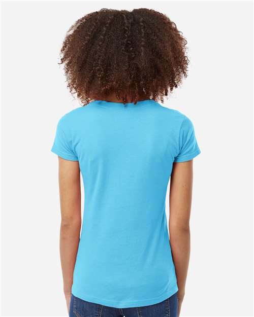 Women's Fine Jersey V-Neck T-Shirt - Aqua