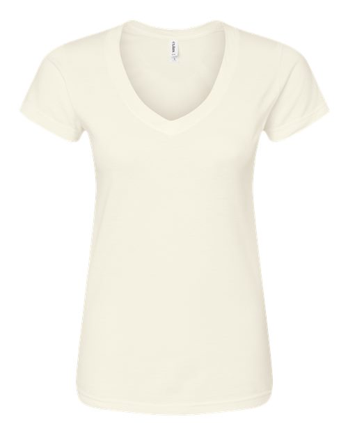 Women's Fine Jersey V-Neck T-Shirt - Natural