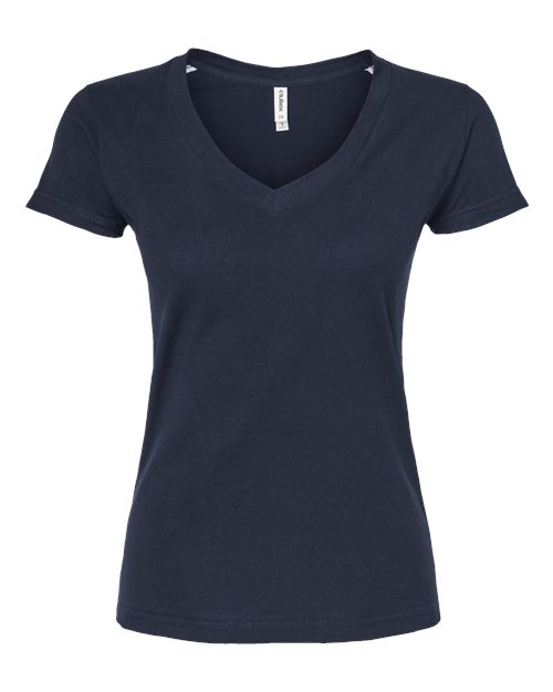 Women's Fine Jersey V-Neck T-Shirt - Navy