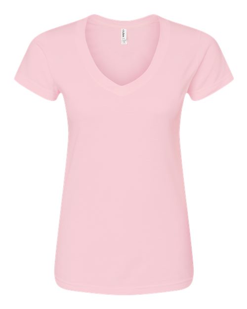 Women's Fine Jersey V-Neck T-Shirt - Pink