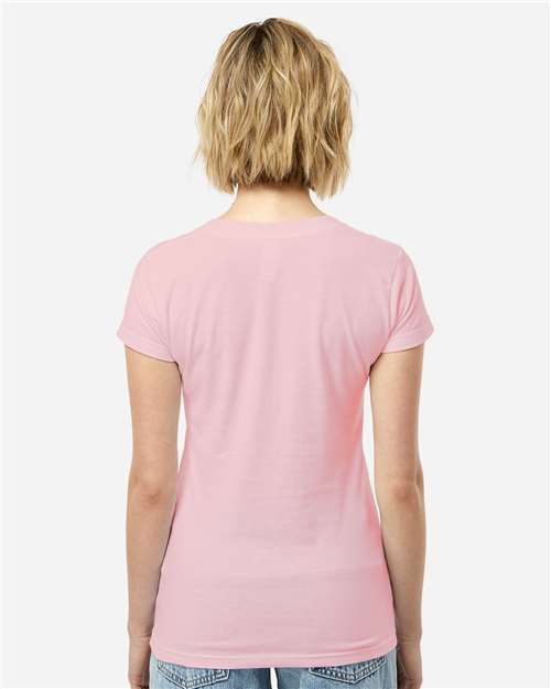 Women's Fine Jersey V-Neck T-Shirt - Pink
