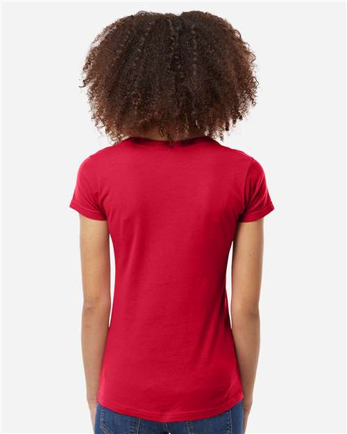 Women's Fine Jersey V-Neck T-Shirt - Red