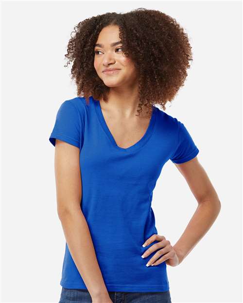 Women's Fine Jersey V-Neck T-Shirt - Royal