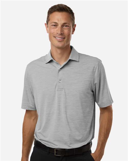 Men's Bohemian Striped Heather Performance Polo - Black Heather