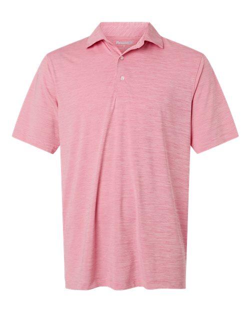 Men's Bohemian Striped Heather Performance Polo - Red Heather