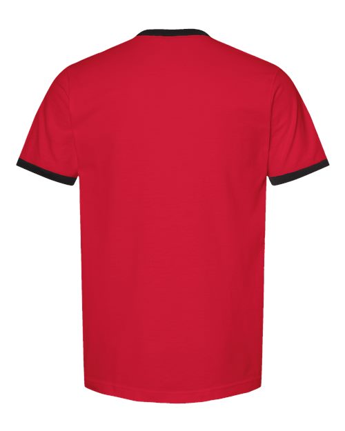Unisex Fine Jersey Ringer T-Shirt - Red/ Black
