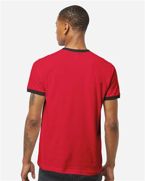 Unisex Fine Jersey Ringer T-Shirt - Red/ Black