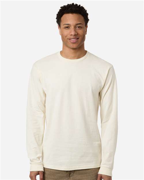 Unisex Heavyweight Jersey Long Sleeve T-Shirt - Natural