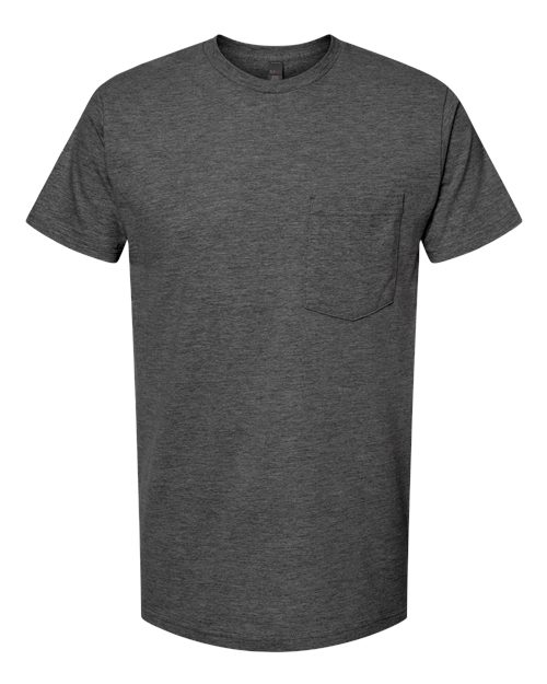Unisex Heavyweight Jersey Pocket T-Shirt - Heather Charcoal