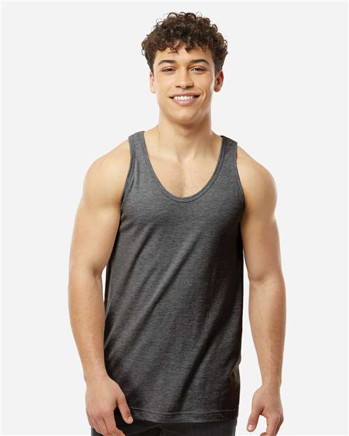 Unisex Fine Jersey Tank Top - Heather Charcoal