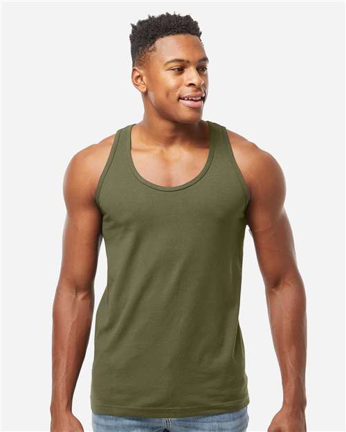 Unisex Fine Jersey Tank Top - Military Green